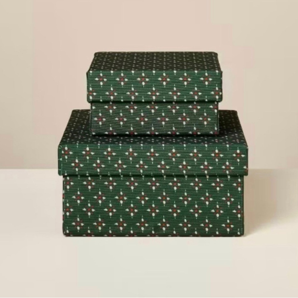 Hearth & Hand™ with Magnolia Holiday Star Motif Christmas Gift Box (Set of 2)